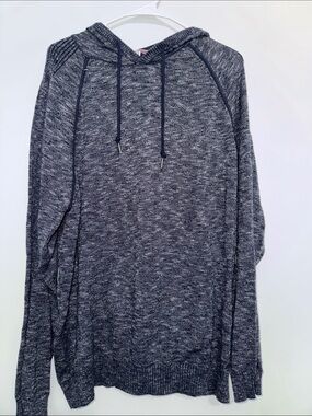 Men's Dark navy Marled Knit Hoodie Pullover